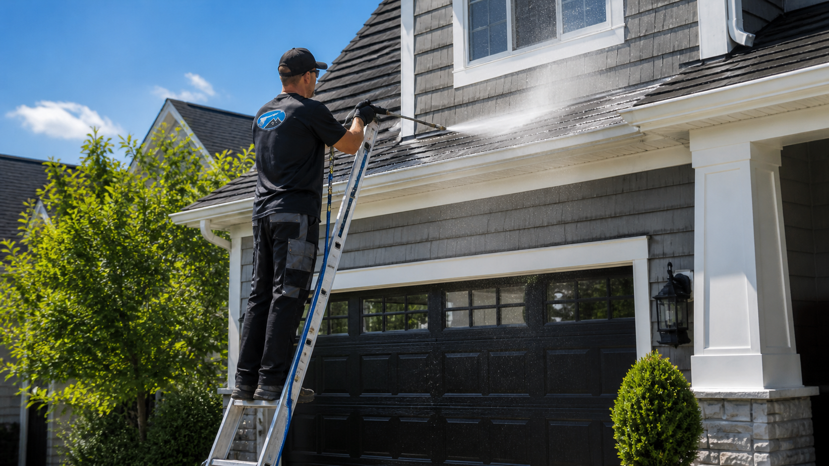 Professional roof cleaning service